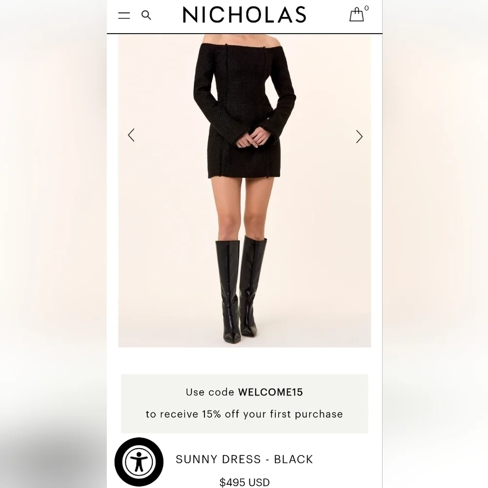 NWT NICHOLAS The Label Sunny tweed dress